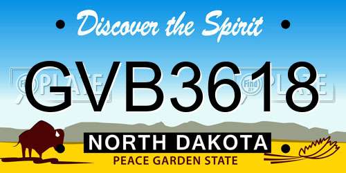 GVB3618 North Dakota License Plate