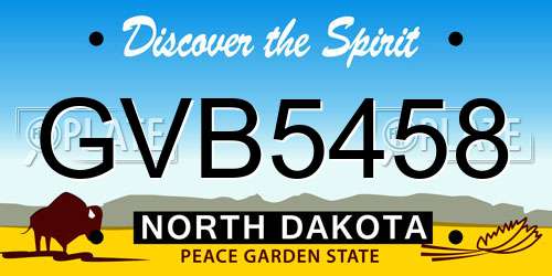 GVB5458 North Dakota License Plate