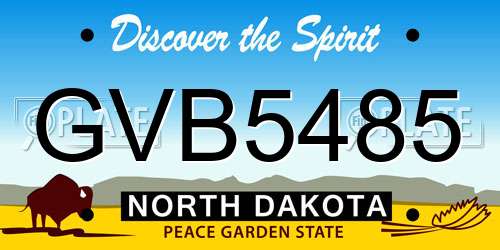 GVB5485 North Dakota License Plate