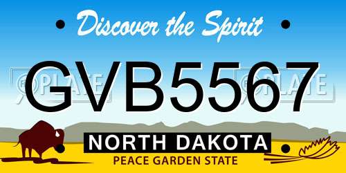 GVB5567 North Dakota License Plate