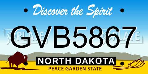 GVB5867 North Dakota License Plate