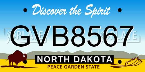 GVB8567 North Dakota License Plate