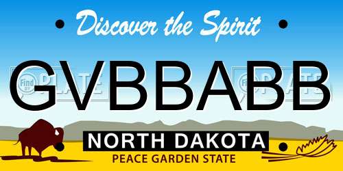 GVBBABB North Dakota License Plate
