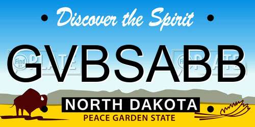 GVBSABB North Dakota License Plate