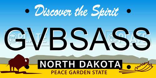 GVBSASS North Dakota License Plate