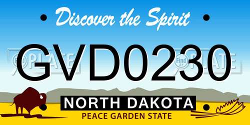 GVD0230 North Dakota License Plate