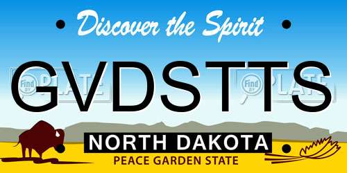 GVDSTTS North Dakota License Plate