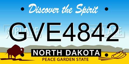 GVE4842 North Dakota License Plate