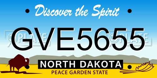 GVE5655 North Dakota License Plate