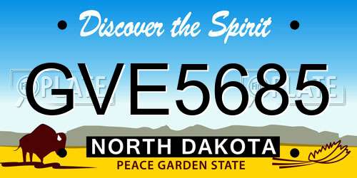 GVE5685 North Dakota License Plate