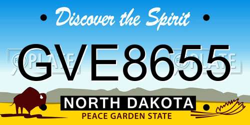 GVE8655 North Dakota License Plate