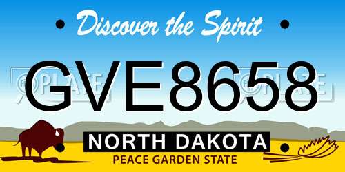 GVE8658 North Dakota License Plate