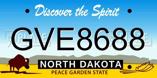 GVE8688 North Dakota License Plate