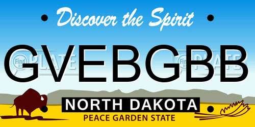 GVEBGBB North Dakota License Plate