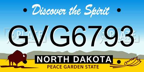 GVG6793 North Dakota License Plate