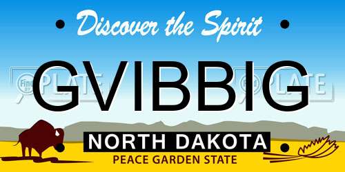 GVIBBIG North Dakota License Plate