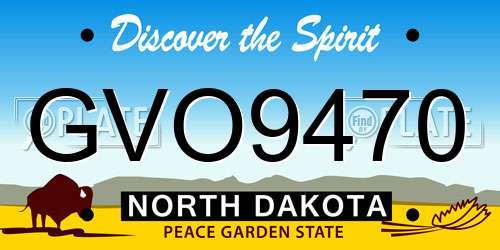 GVO9470 North Dakota License Plate