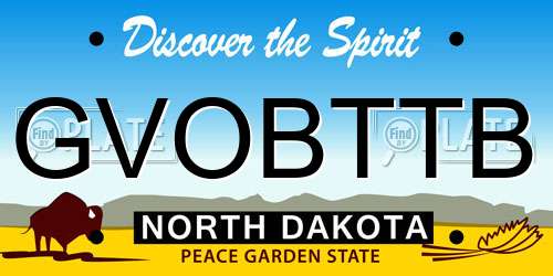 GVOBTTB North Dakota License Plate