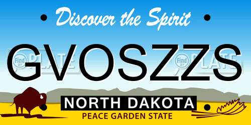 GVOSZZS North Dakota License Plate