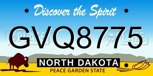 GVQ8775 North Dakota License Plate