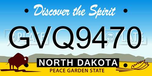 GVQ9470 North Dakota License Plate