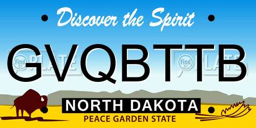 GVQBTTB North Dakota License Plate