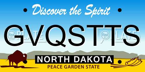 GVQSTTS North Dakota License Plate