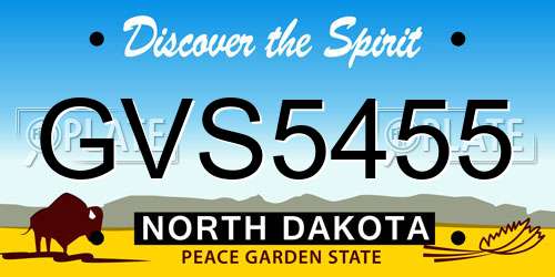 GVS5455 North Dakota License Plate