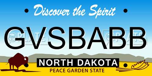 GVSBABB North Dakota License Plate
