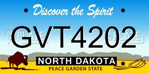 GVT4202 North Dakota License Plate