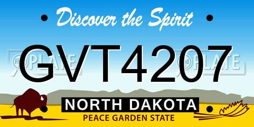 GVT4207 North Dakota License Plate