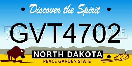 GVT4702 North Dakota License Plate