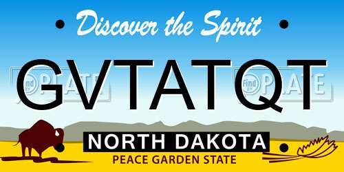 GVTATQT North Dakota License Plate