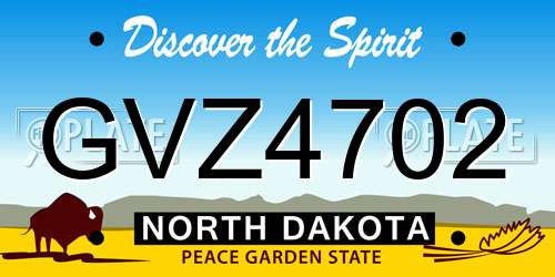 GVZ4702 North Dakota License Plate