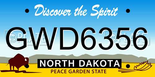 GWD6356 North Dakota License Plate