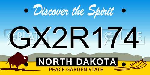 GX2R174 North Dakota License Plate