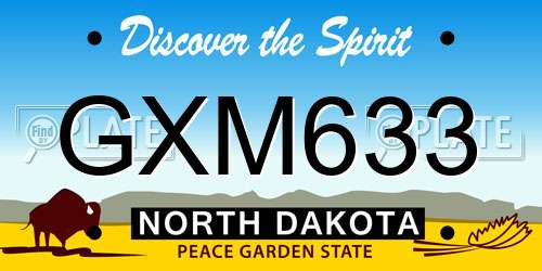 GXM633 North Dakota License Plate
