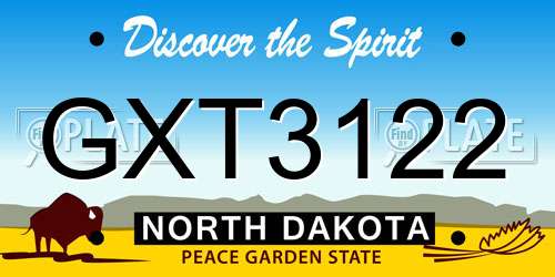 GXT3122 North Dakota License Plate