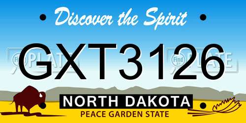GXT3126 North Dakota License Plate
