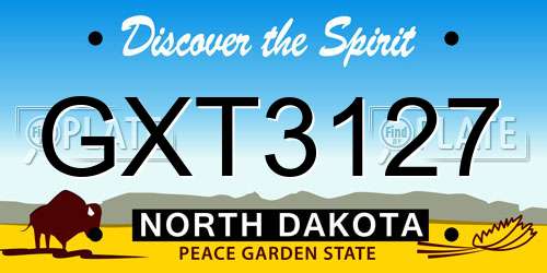 GXT3127 North Dakota License Plate