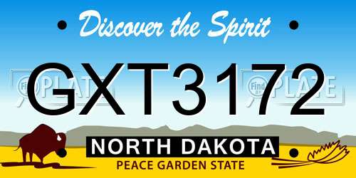 GXT3172 North Dakota License Plate
