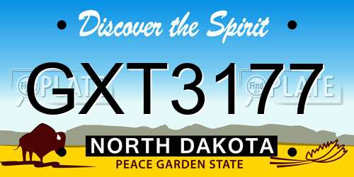 GXT3177 North Dakota License Plate