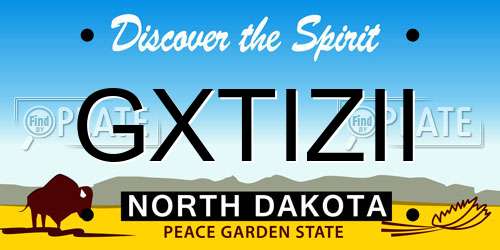 GXTIZII North Dakota License Plate