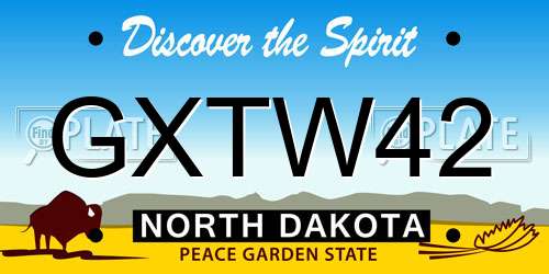 GXTW42 North Dakota License Plate