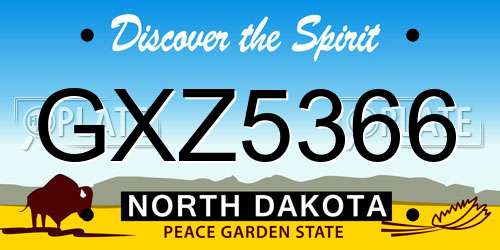 GXZ5366 North Dakota License Plate