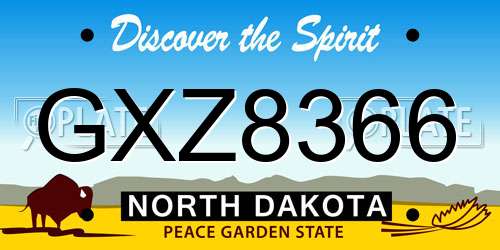 GXZ8366 North Dakota License Plate