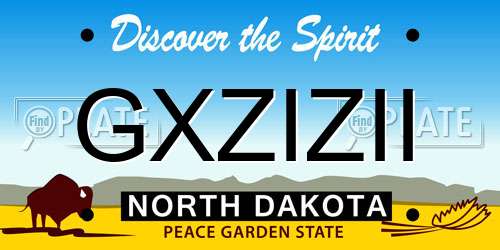 GXZIZII North Dakota License Plate
