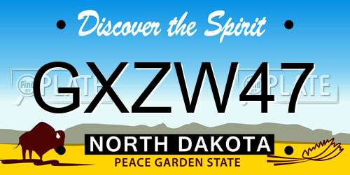 GXZW47 North Dakota License Plate