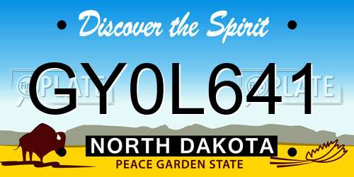 GY0L641 North Dakota License Plate
