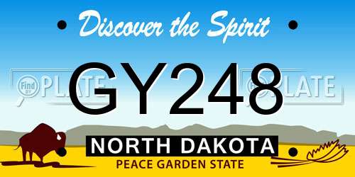 GY248 North Dakota License Plate